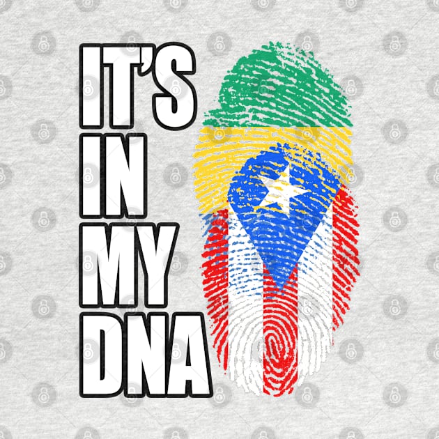 Puerto Rican And Gabonese Mix DNA Flag Heritage by Just Rep It!!